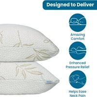Dreamtimes bambuso jastuk - jastuk za sjenila za sjećanje na bočnu, leđa, leđa i stomakne pragove - Premium jastuci za spavanje s jastukom za pranje