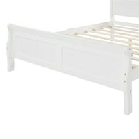 Okvir platforme, segmart kraljice veličine krevet s uzglavljem, komad drveta sa nosačem sa pločicom, platforma krevet s nogom, okvirom za krevet, 87 LX62.5 WX35.4 H, bijeli, H2356