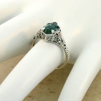 Merquise sterling simulirani emeraldni prsten od deko stila
