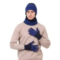 Dadaria ženske rukavice odrasli solidni kuglica HATS Crochet Knit Beanie Cap Scarf rukavice Plava, žene