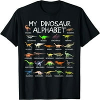 Dinosaur abeceda Dino ABC za djecu Dječaci Muškarci Žene Dinosaur majica Crna 4x-velika