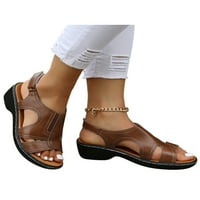Oucaili ženske sandale ubode casual cipele na plaži sandale za sandale Vintage Ljetni rad Brown 5