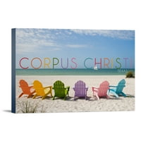 Corpus Christi, Teksas, šarene stolice na plaži