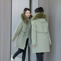 Mishuowoti zimska odjeća za žene Ženska modna gornja odjeća Duge pamučne jakne džepove Suede kaputi