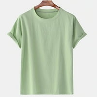 Bluza od pune boje casual classic fit tee odjeću muške ljetne košulje kratkih rukava za muškarce okrugli vrat modni vrhovi zelenog xxxxl