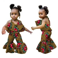 Djevojke afričke tradicionalne stile ruffles ruffles romper djeca Ankara Kombinezon za suspenziju bez leđa za 6-12m