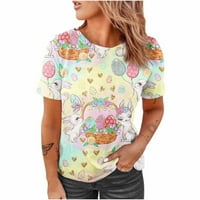 Košulja bluze žene posade za majice u uskršnjim zečom tine majice kratkih rukava