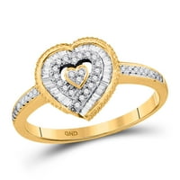 Ženska solidna 10KT žuta zlatna okrugla Diamond Ring CTTW prsten veličine 7