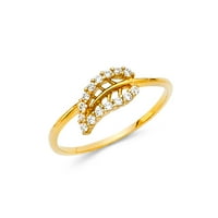 Jewels 14k žuti zlatni kubični cirkonijski cz Ostavite modnu godišnjicu prsten veličine 6