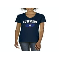 Ženska majica V-izrez kratki rukav - Guam zastava