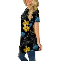 Ženske majice Henley gumb down t majice Zvuk za crtanje košulja Boho nacrt dukseri klasični ljetni cvjetni