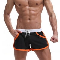 Muški ljetni kućni slobodno vrijeme Patchwork sportske pantalone prozračne kratke hlače narančaste,