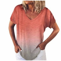 Twifer vrhovi za ženske ženske ležerne prilike blijede u boji s kratkim rukavima za bluzu s kratkim