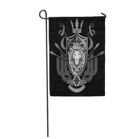 Crown Lav zastava Crest Shield King Knight srednjovjekovni poprečni vrtna zastava Dekorativna zastava
