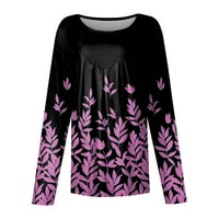 HHEI_K Dressy Bluze za žene Ženska Ležerna modna cvjetna print Dugi rukava O-izrez TOP bluza
