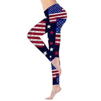 Ediodpoh ženske teške joge hlače Neovisnosti Dan Ispiši gamaše Žene nogavice Crna S