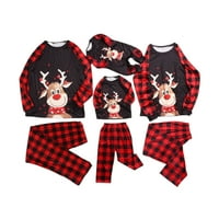 Liacowi Porodica koja odgovara Božićni pidžami PJS Red Red Plaids Ispis Xmas Party Outfits Božićna noćna