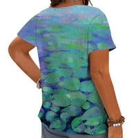 Ljetna bluza vodeni ljiljani ulje slika 3D tiskana majica ženske vrhove plus veličine