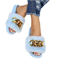 Fonwoon Žene Dressy Comfy platforme casual cipele Zimska plišana papučica za kuću casual