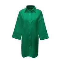Haljina za ženske majice s majicom za žene tri četvrtine rukava od rukavske kože od pune casual labavih