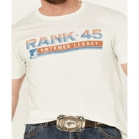 Rang muških 45 i reg; Stria rang grafički majica kratkih rukava bijela x-velika
