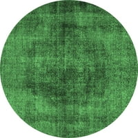 Ahgly Company u zatvorenom okruglom perzijskim smaragdnim zelenim tradicionalnim prostirkama, 7 'runda