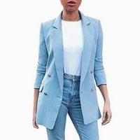 Tking Fashion Women Cardigan Solid Color Revel Slim Fit Slit Pocket Cardigan odijelo Cardigan džemperi