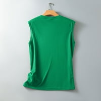 Penskeiy Women okrugli vrat Print casual labav vrhovi Pulover majica bez rukava T -SHIrts za žene predimenzionirani XL zeleni ljetni posao