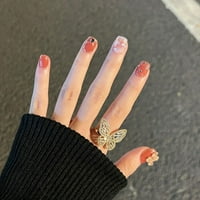 DIY MANICURE Press na noktima lažne nilice leptir lažni nokti Longballerina ružičasti francuski HY387