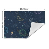 Crtani zvjezdani prostor doodle uzorak placemati, otporni na toplinu PVC prostirke za pranje, 18 x12