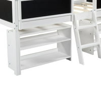 & Vico Kids Potkrovni krevet s pomicanim policama, drvom Low Twin Size Potkriveni okvir s ukrasnim zaštitnim