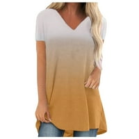 Gacuw Ljetni vrhovi za žene Bluze s kratkim rukavima The Regularne fit pulover TEES T-majice Gradientni
