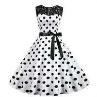 Kratke haljine V izrez Tunika haljina za žene Ženske 1950-ih Vintage Swing haljina Dots Class Prom Party