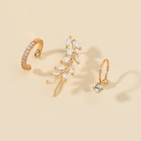 Zlatna boja cirkon napušta naušnice za žene za žene za muškarce kreativno jednostavno uši manžet ne-piercing uho set trend nakit