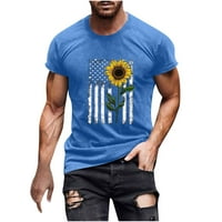 Muška majica casual kratkih rukava Crewneck Ljeto 3D Ispis Dan nezavisnosti Grafička majica America