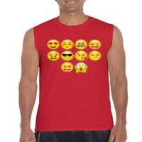 Arti - Muška grafička majica bez rukava, do muškaraca veličine 3xl - emoji entourage