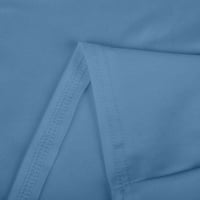 Zpanxa Womens T majice Žene V-izrez Čvrsta boja Kombinezoni Djelomični pozicionirani tisak Kratki rukav