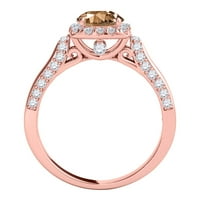Aonejewelry 1. ct. TTW Diamond i Moragnite prsten u 14K ružičastog zlata