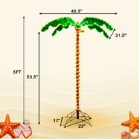 Gyma 5ft Pred-lit LED konop Light Palm Tree Hawaii-stil Holiday Decor W LED svjetla