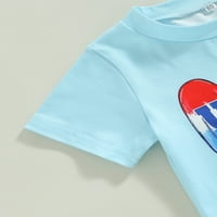 Dan nezavisnosti Outfits za Toddler Baby Boy Popsicle Print majica kratkih rukava i ljetne kratke hlače