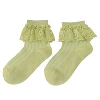 Thaisu Toddler Kids Dječji čarape, čvrste boje čipke ruffles Princess Sweet čarape Djeca elastične slatke