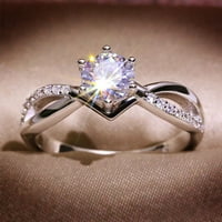 Srebrni prsten Diamond circon prsten sjajni vjenčani nakit omotač dizajniranje prstena za angažman poklon