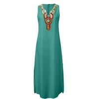 Ženske oblače srednje dužine kratkih rukava Ležerne prilike, Ljetna haljina s V-izrezom zelena XL