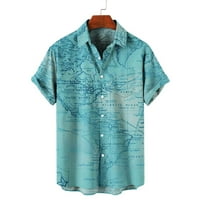 Muškarci Ležerne prilike ljetne košulje s kratkim rukavima od tiskanog na plaži majice s džepom