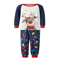 Porodica podudaranje božićne pidžame setovi za odmor Elk Print Sleep odjeća Xmas Loungeweb Set Jammyes
