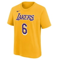 Mladi Lebron James Gold Los Angeles Lakers Icon Naziv i broj majica