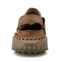 HICOOER Goohik Muške posuđene ploče, sportske sandale Ležerne kožne ručne sandale Podesive ribarske plaže sandale za vanjsku šetnju vožnje Khaki