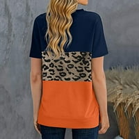 Mikilon ženske ljetne tunike Okrugle vrat tiskane majice casual bluza kratkih rukava vrhovi ženskih majica plus veličina ljetnog klirensa