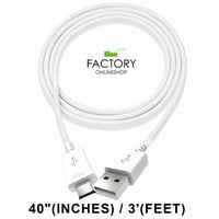 Geniqua White 3ft Micro USB punjač kabela za sinkronizaciju punjača