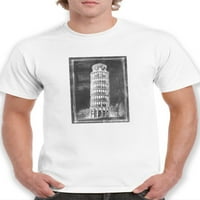 Naginjeni toranj PISA skica majica - Ihan Harper dizajni, muški 5x-veliki